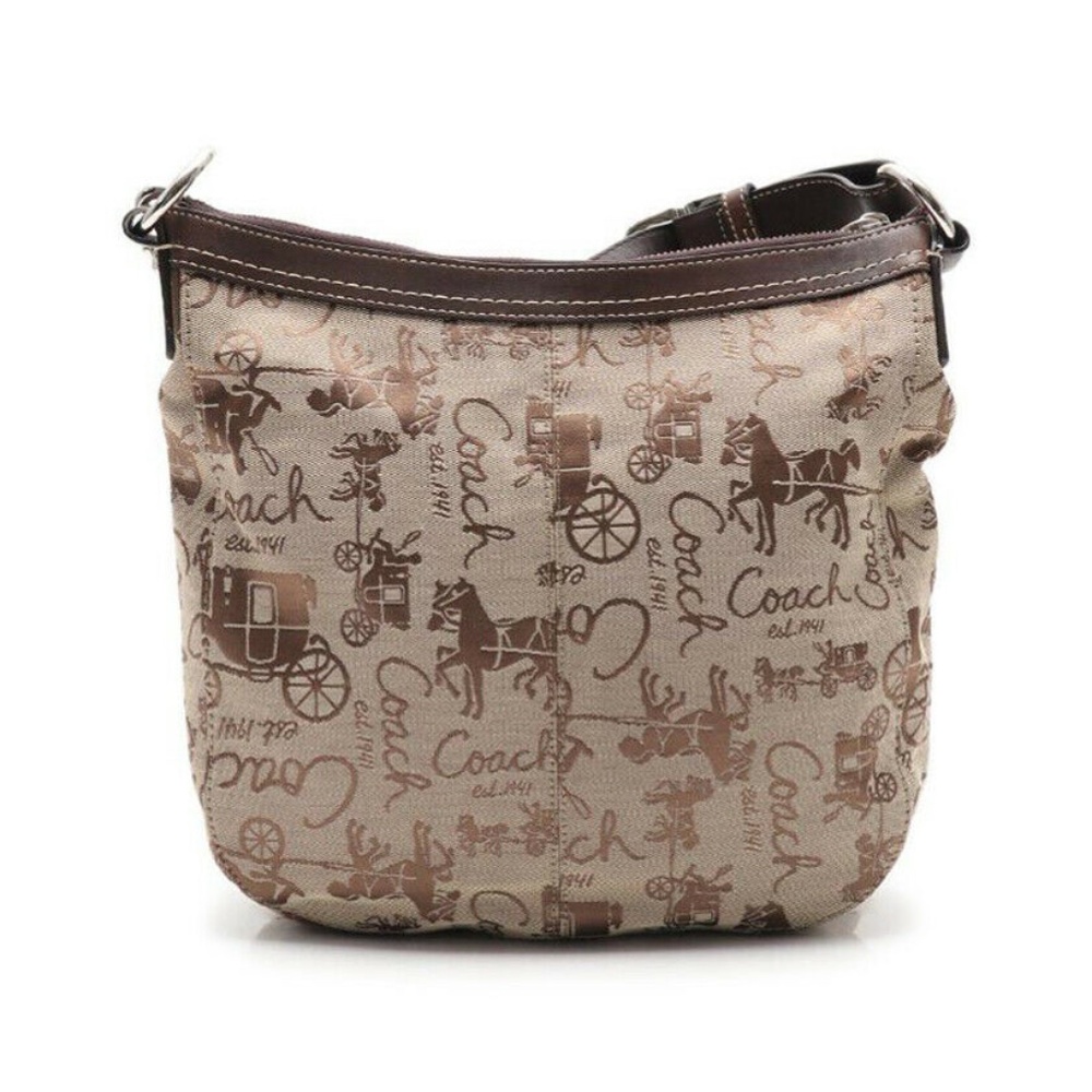 Coach Chelsea Horse & Carriage Brown Shoulder Bag - Picture 2 of 8